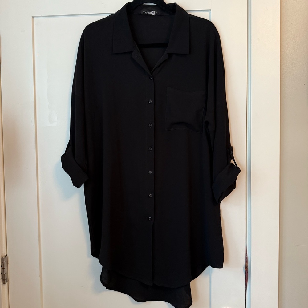 Boohoo Plus Button Up Tunic